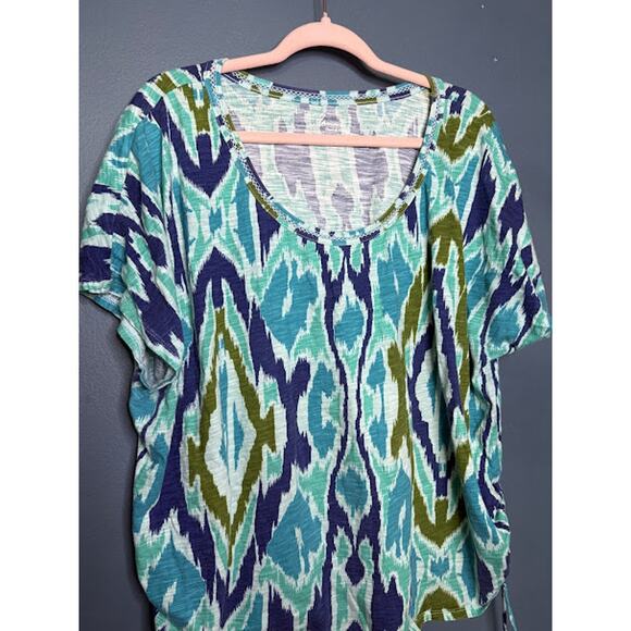Lane Bryant Cool and Casual Slubbed Cotton Women's Size 22/24 Mixed Blue Ocean - Picture 3 of 6